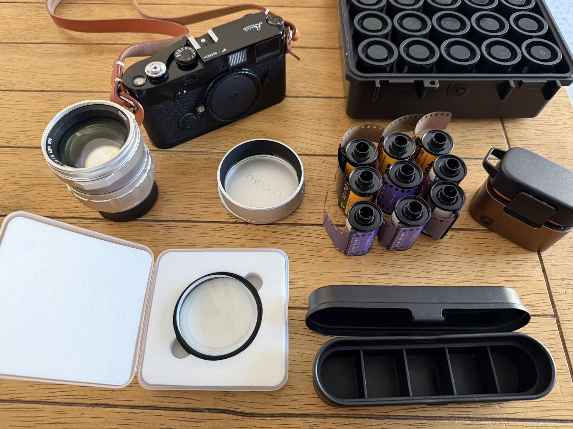 Leica MP 0.72 Black Paint, Thypoch 75mm 1.4, Film, + Extras