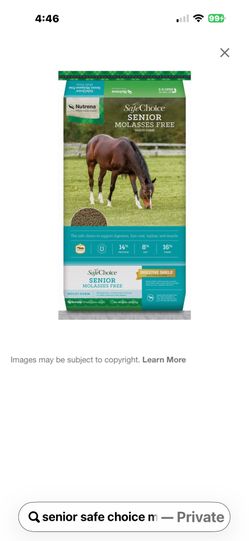 Senior horse grain molasses free