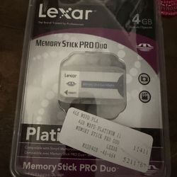 LEXAR 4 GB PLATINUM II MEMORY STICK PRO DUO (SEE OTHER POSTS)