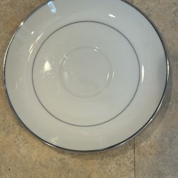 Vintage Wedding Day China Saucer: Platinum Rim, Modern China & Table Institute