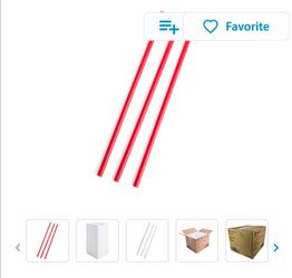 Straw Plastic Wrapped Giant Red 10.25 Inch