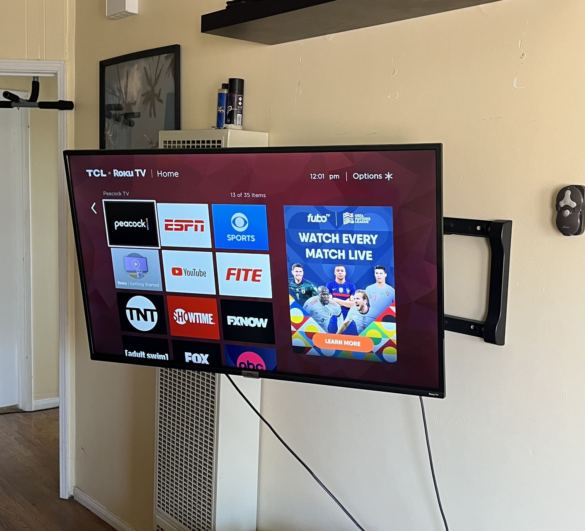 43 Inch TCL HD Tv + Adjustable Wall Mount