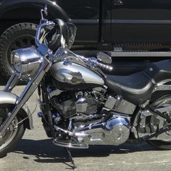 2003 Harley Fatboy black silver 100th anniversary