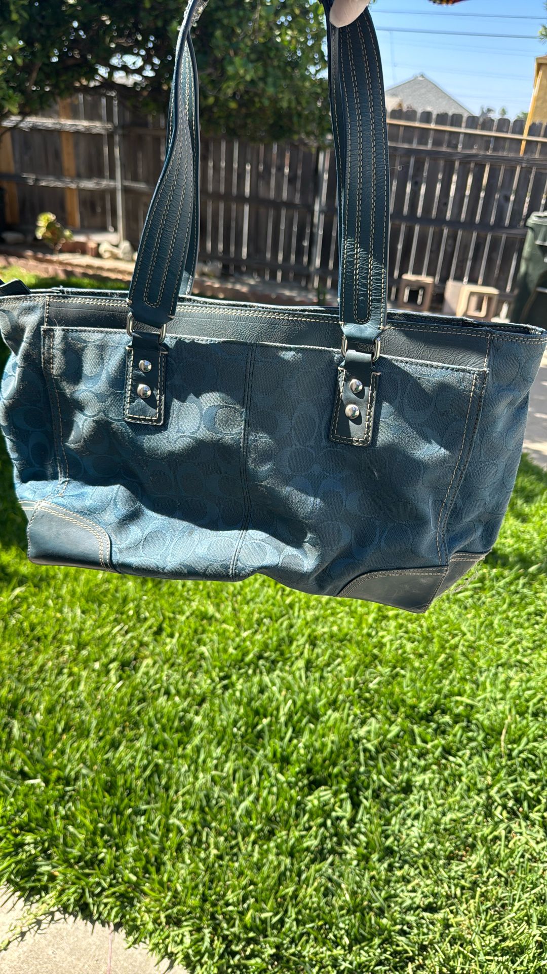 Blue Coach Tote Bag