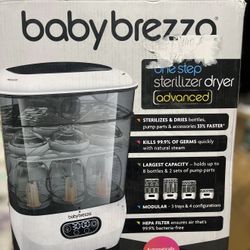 Baby Brezza Bottle Sterilizer and Dryer Advanced, 33% Faster Steam Sanitizer with Largest Capacity for All Bottles & Pump Parts, HEPA Filter, 48 Hour 