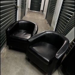 Used Black Leather Chairs 