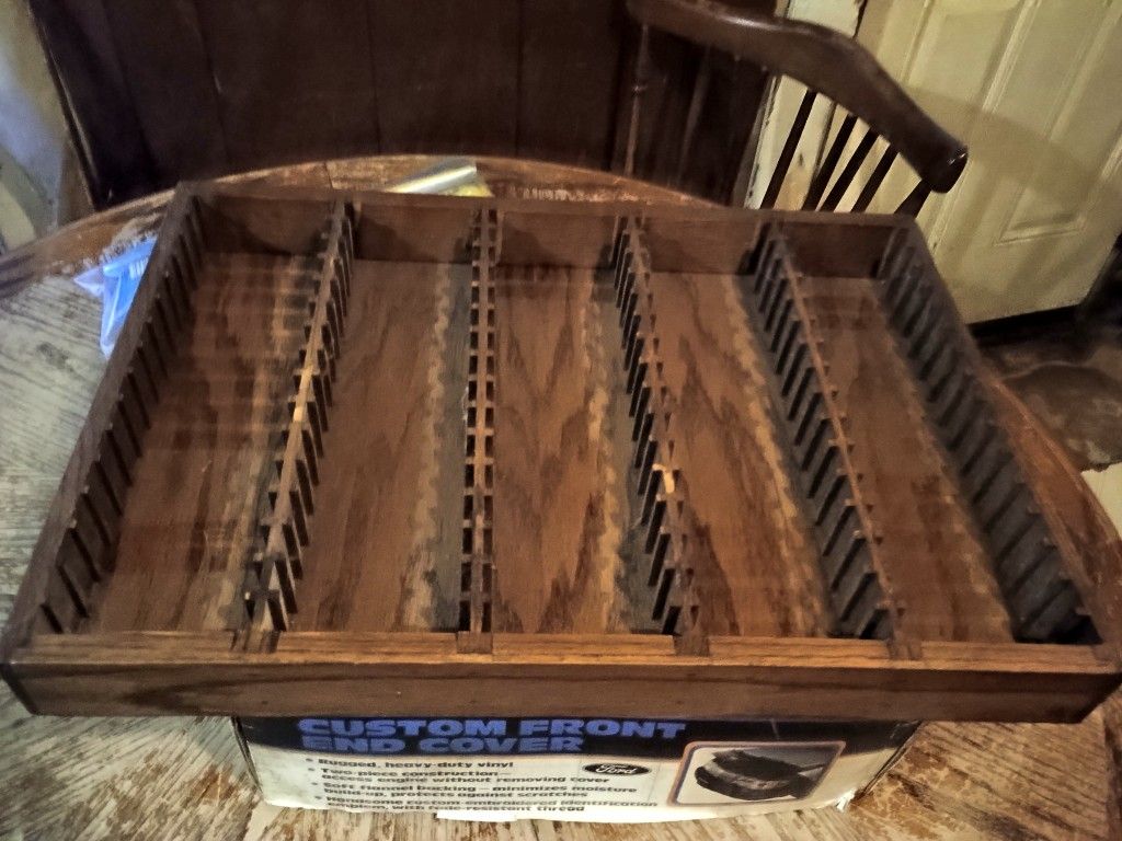 Solid Wood 64 Slot Cassette Tape Storage Holder Wall / Table Top Rack