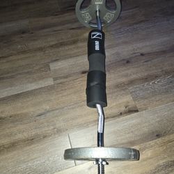Curl Bar With 25lbs Plates And Cushon