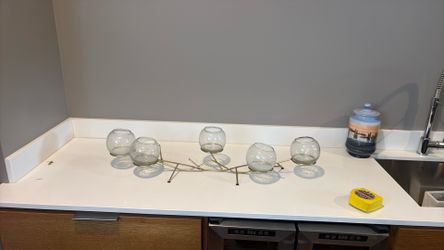 West Elm - Decorative Gold & Glass Candle Holder Centerpiece
