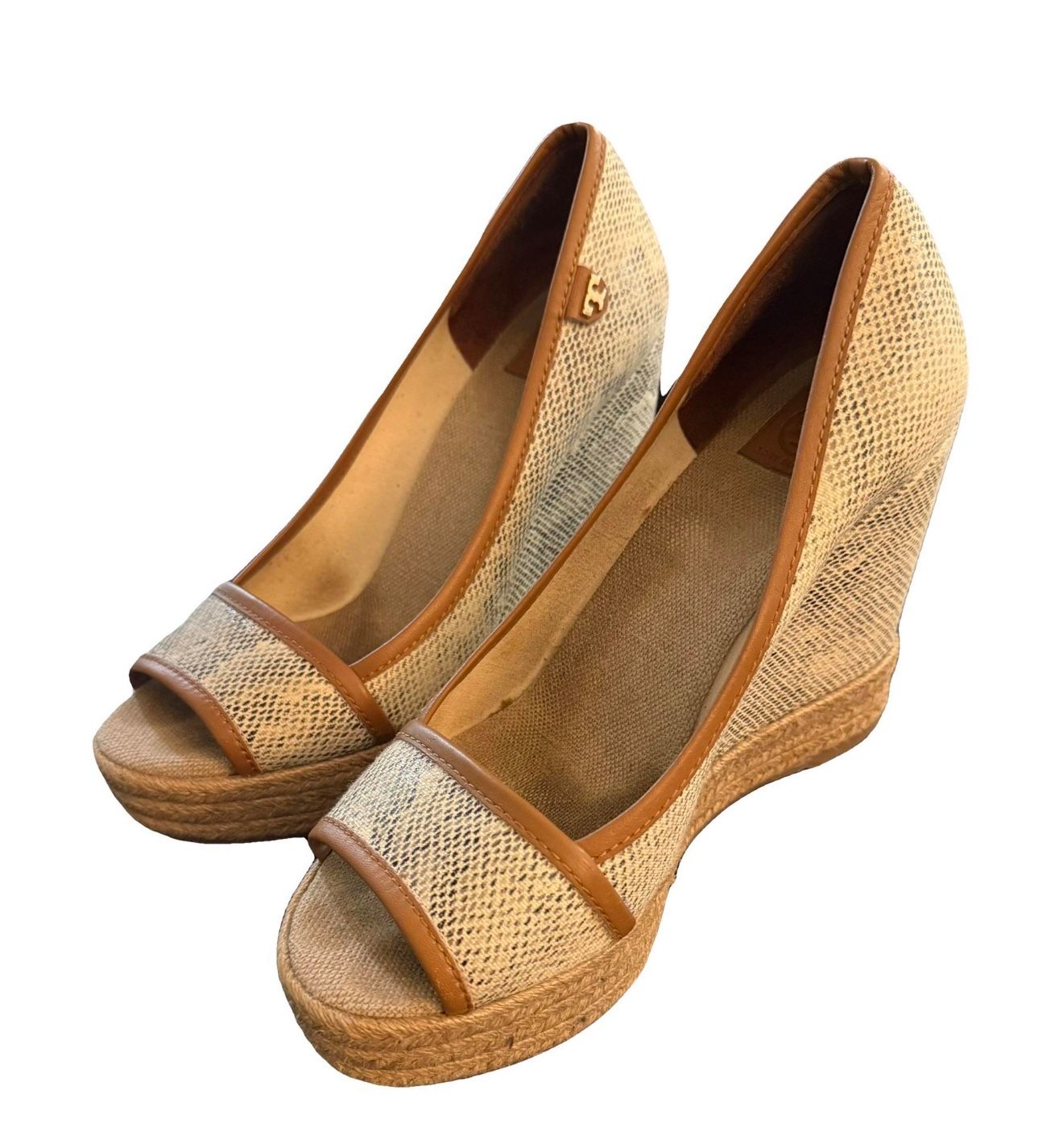 tory burch snakeskin wedge size 38 / 7.5 made in Spain