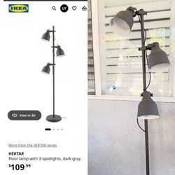 ikea Floor lamp with 3-spotlights, dark gray