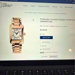 💎 Frederique Constant Classics Carrée Ladies – Rose Gold – Swiss Luxury – LIKE NEW 💎