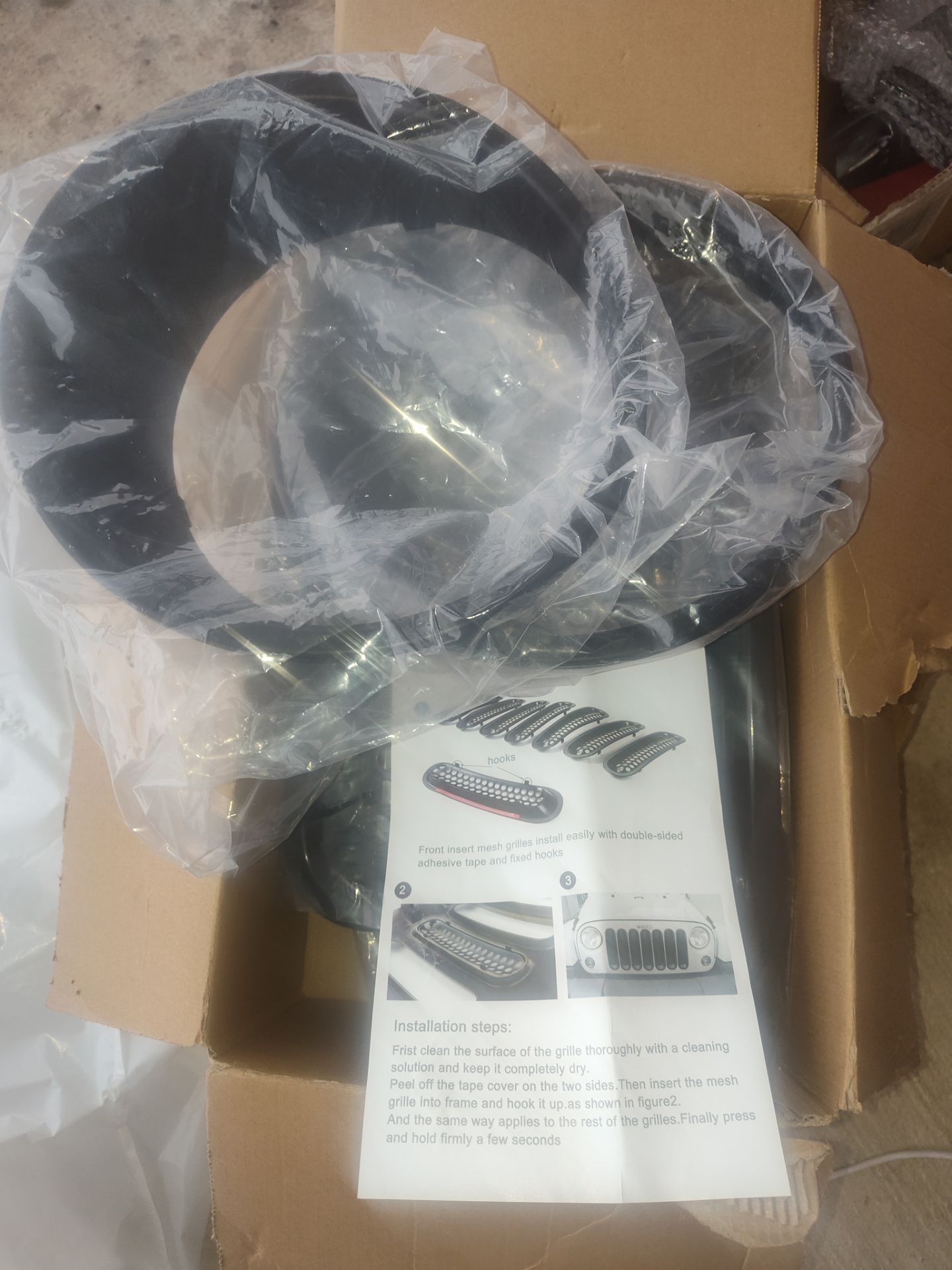 2007-2018 Jeep Wrangler JK Black grille inserts