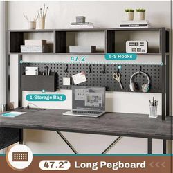 L Shaped Desk, 94.5 Inch Home Office Desk with Power Outlet & Pegboard, L Shaped Gaming Desk with LED Light, Keyboard Tray, Storage Shelves and Headph