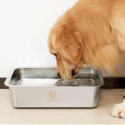 Brand New 2.6 Gallon Water Bowl for Dogs, Anti-Slip Food Grade Stainless Steel Bowl for Large Dogs, Indoor & Outdoor Metal Dog Water Bowl