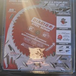Diablo Steel Demon Cermet II Saw Blade for Thick Metal - 8" Diameter, 42 TCG Teeth, 5/8" Arbor, .075" Kerf, 0" Hook Angle, .063" Plate, 4300 Max RPM -