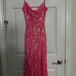 Windsor Pink Long Sparkly Dress 