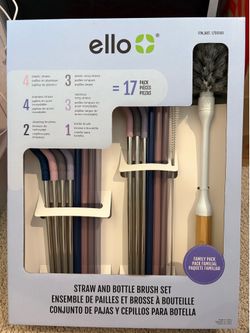 Ello Straw and Bottle Brush Set (17 pcs)
