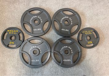 230 lb Olympic Weight Plate Set – 4x45 lb & 2x25 lb – Fitness Gear / Gold’s Gym