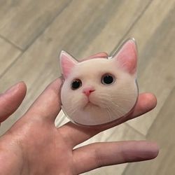 Cute 3D Cat Face Phone Grip Tok