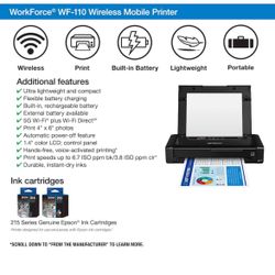 Epson- Workforce WF-110 Wireless Inkjet Printer 