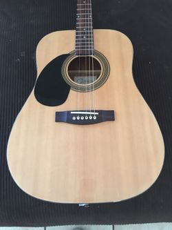 Left-handed acoustic guitar