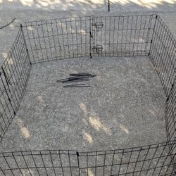  Portable Wire Play Pen for Pets, Customizable, Foldable, 8 Panels, One Door, 18" Tall