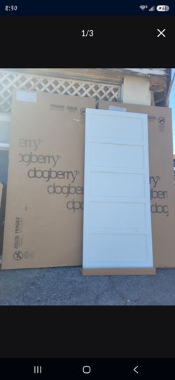 Barn door 36x84 white 2 available now, one in box ,one no box