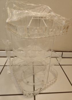 Makeup Organizer 360 Degree Rotating Durable Perfume Organizer with 4 Holder Storage Rack Adjustable Spinning Cosmetic Storage Case Large Capacity