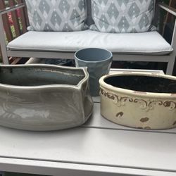Lot Small Ceramic Planter Pots