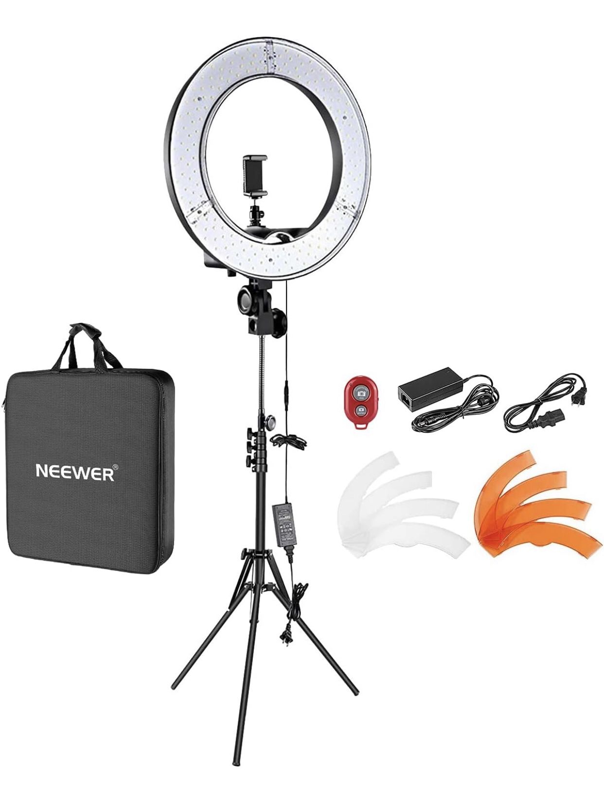 NEW! Neewer 18"/48cm LED Ring Light: 52W Dimmable LED Ringlight Makeup Selfie Light Ring with Stand