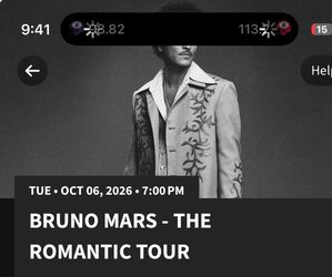 Bruno Mars The Romantic Tour Ticket