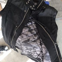 Large male black Leather Vest