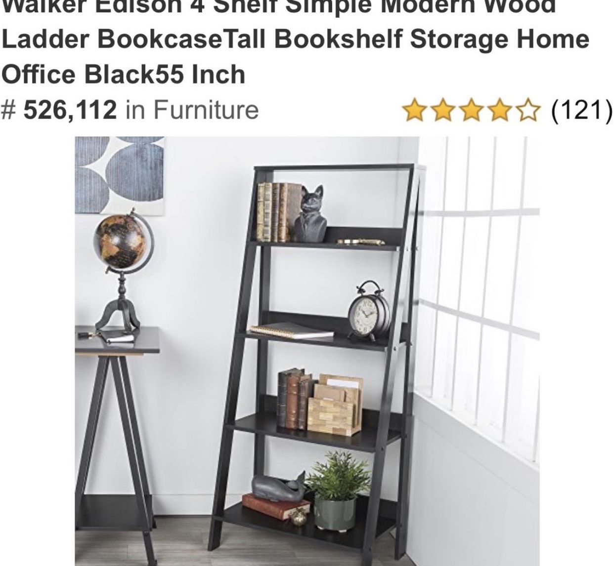 4 Shelf Moser Wood Ladder Book Case New