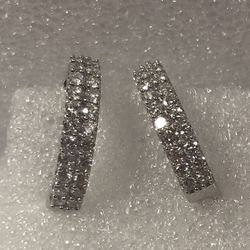 1.50 Ct Lab Grown Diamond PGL Cert. Sterling Silver earrings