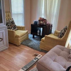 2 Yellow Sofa Chairs 