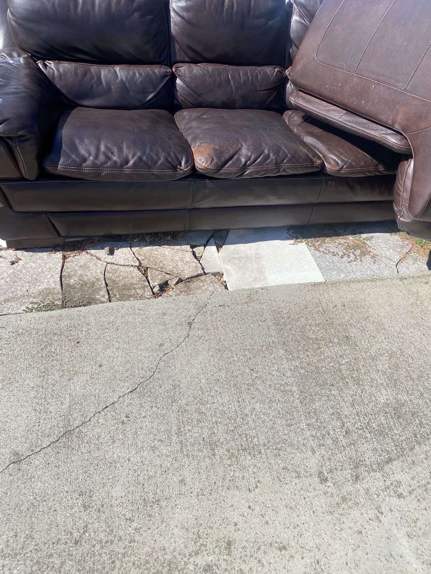 Brown Leather Couch