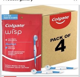 Colgate Max Fresh Wisp Disposable Mini Travel Toothbrushes, Peppermint, 24 Count (Pack of 4)