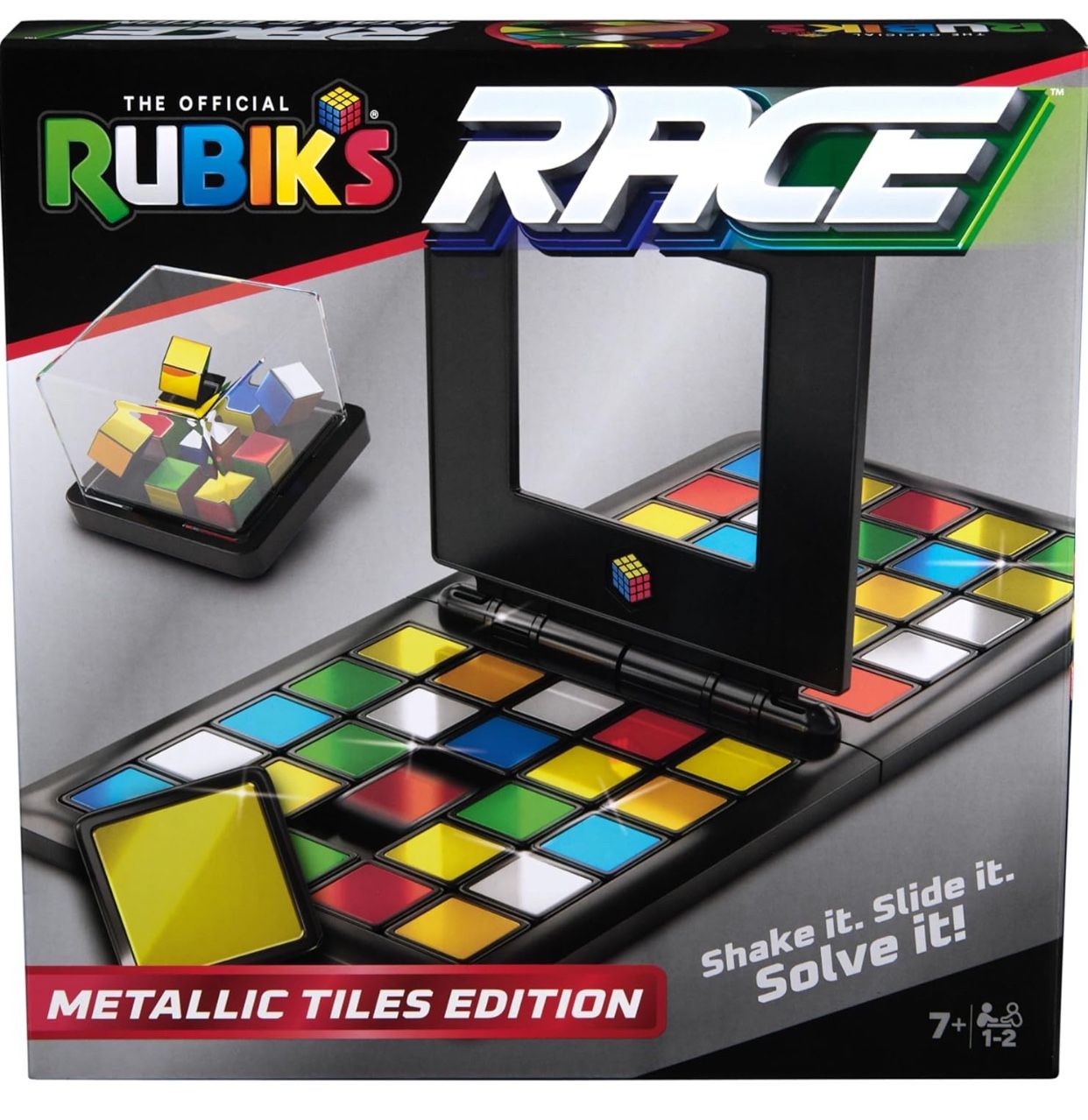 Rubik's Race, Metallic Edition Classic Fast-Paced Puzzle Strategy Sequence Two Player Board Game, for Kids and Adults Ages 7 and up, Multicolor #C1039