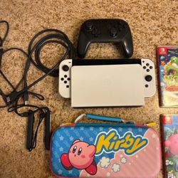 SWITCH OLED 64GB CONSOLE BUNDLE W/CONTROLLERS AND ACCESSORIES GAME BUNDLE 