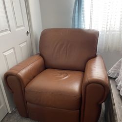 Reclining leather armchair