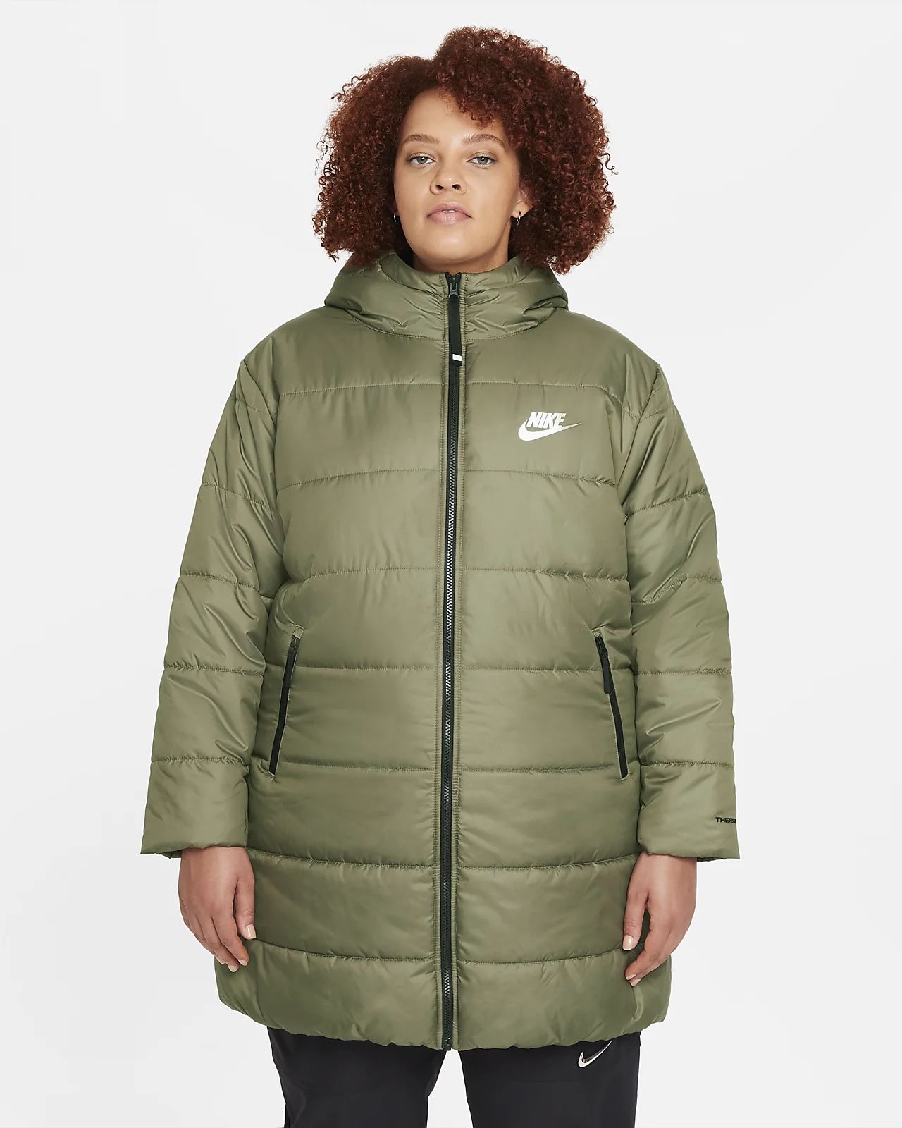 Nike Sportswear Women's Size 1X Therma-FIT Repel Hooded Parka Green DM0697-222