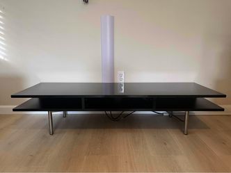 Modern Black Low-Profile TV Stand Media Console