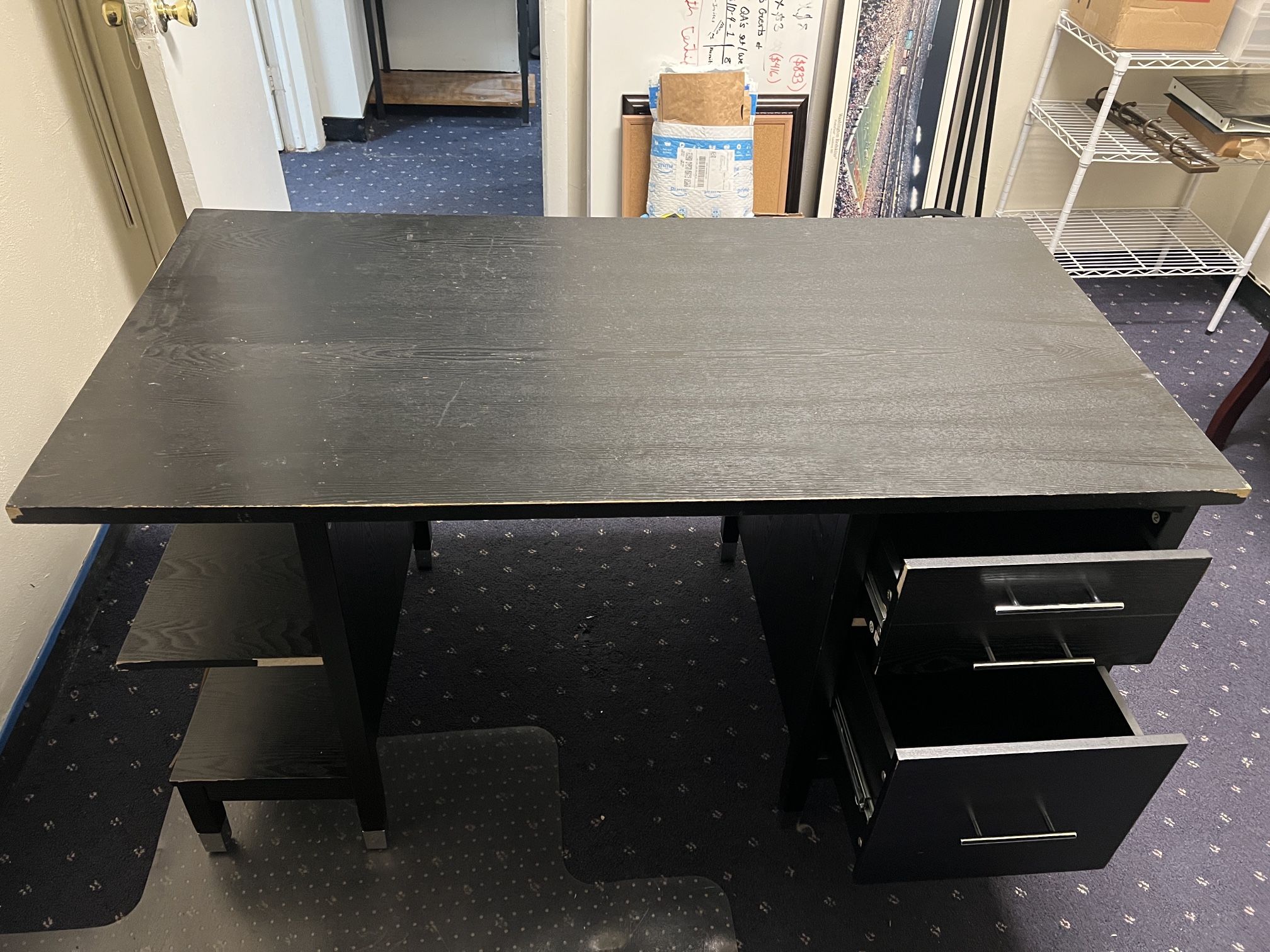 Used Wooden Office Desk in Black