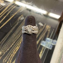 14KT Engagement Set W/ Heart Shaped Diamond 38997-1