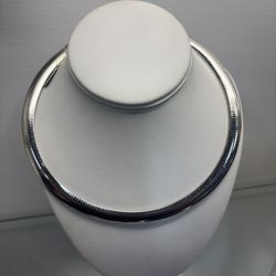 20” Silver Omega Necklace .925 9.8mm Sterling Silver