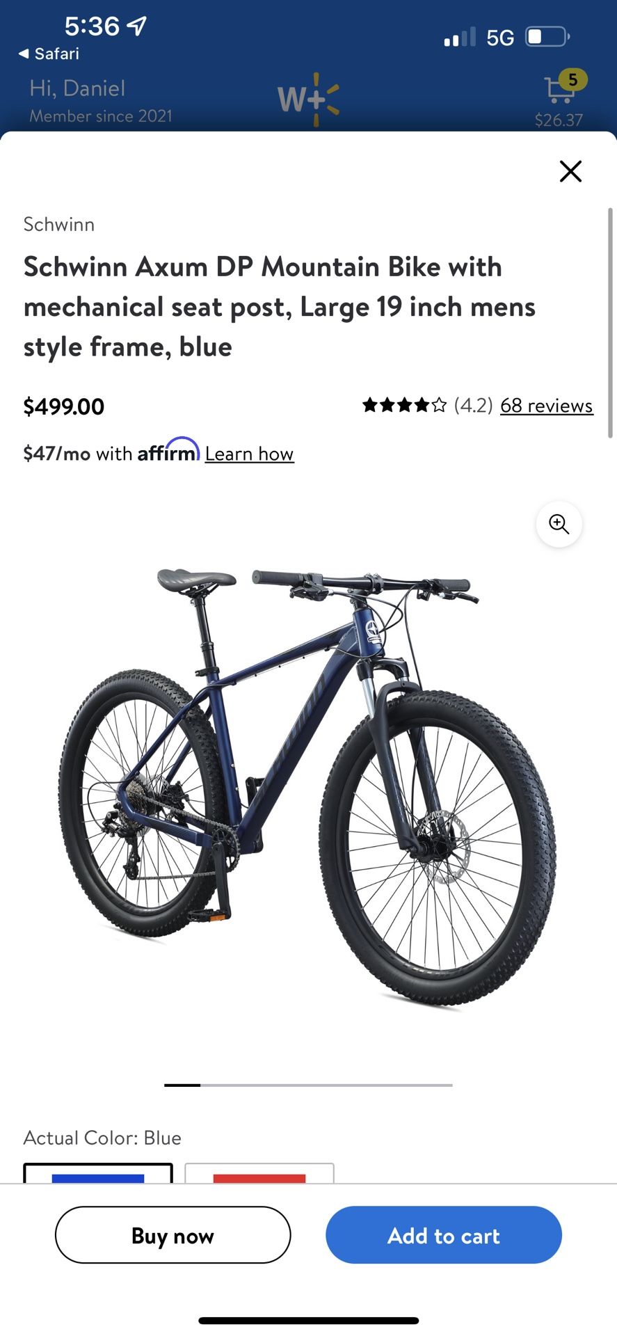 Schwinn 29" Axum Mountain Bike with Standard Seatpost, Black