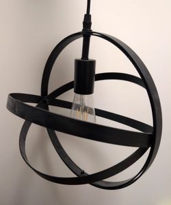 Black Metal Orb Pendant Light Fixture