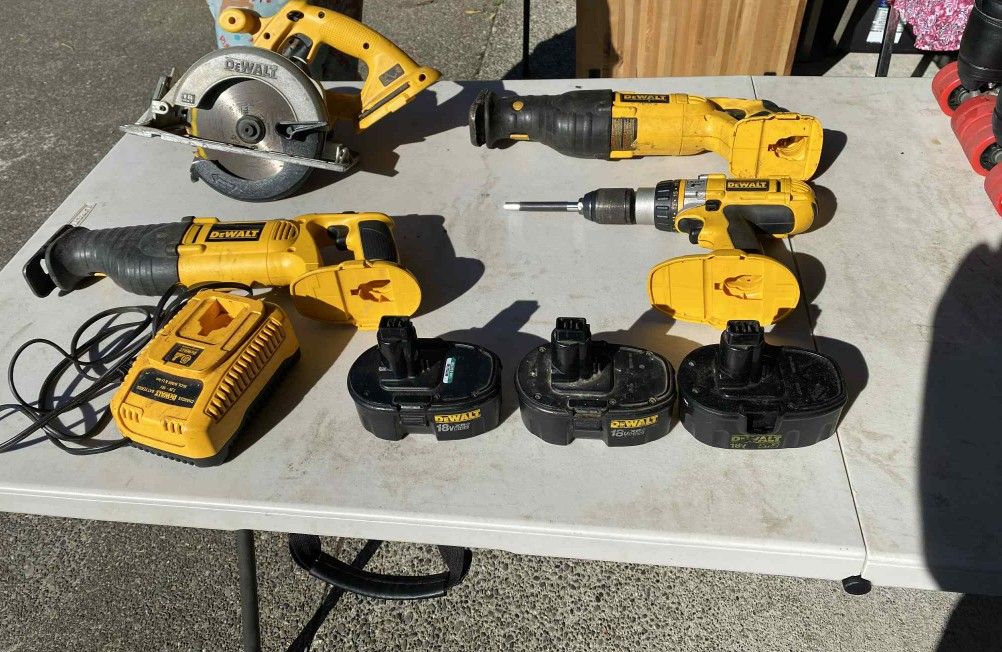 Dewalt Tool Lot And Batteries