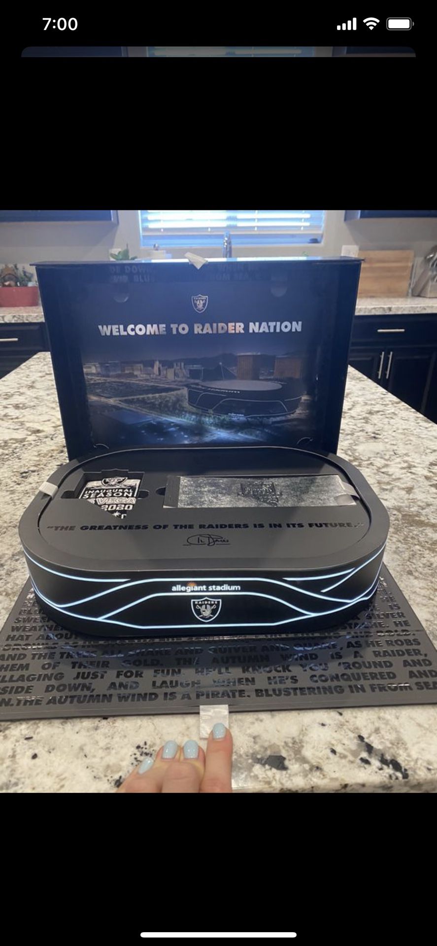 Las Vegas Raiders 2020 Inaugural Season Ticket holder gift box